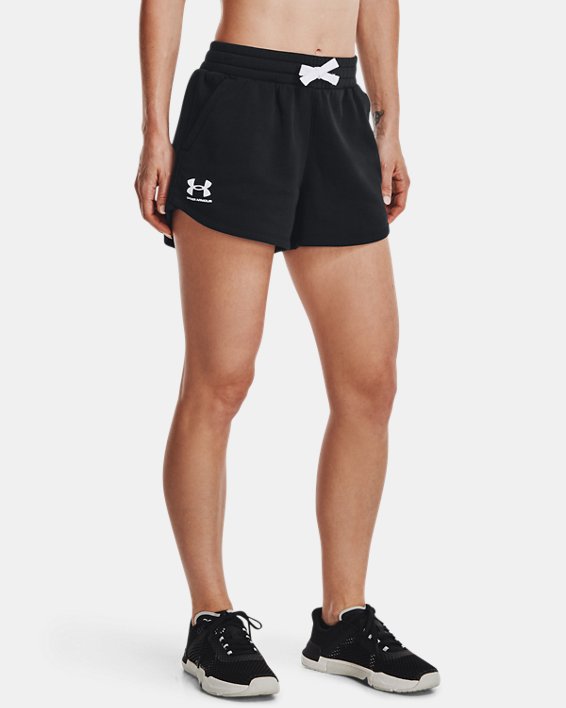 Women's UA Rival Fleece Shorts, Black, pdpMainDesktop image number 0